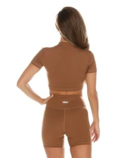 Elite Eleven Aura Zip Tee - Mocha -Elite Eleven AURA1 269copy