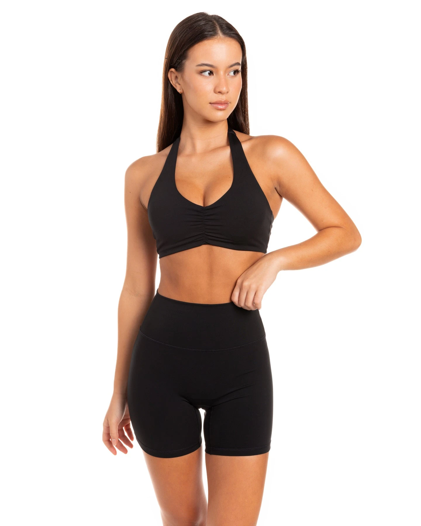 Elite Eleven Halter Scrunch Bra - Black 5 Elite Eleven Halter Scrunch Bra - Black - Image 3