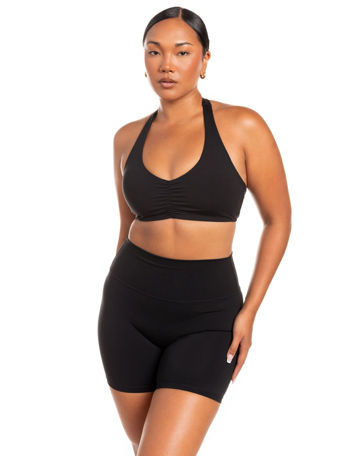 Elite Eleven Halter Scrunch Bra - Black 3 Elite Eleven Halter Scrunch Bra - Black