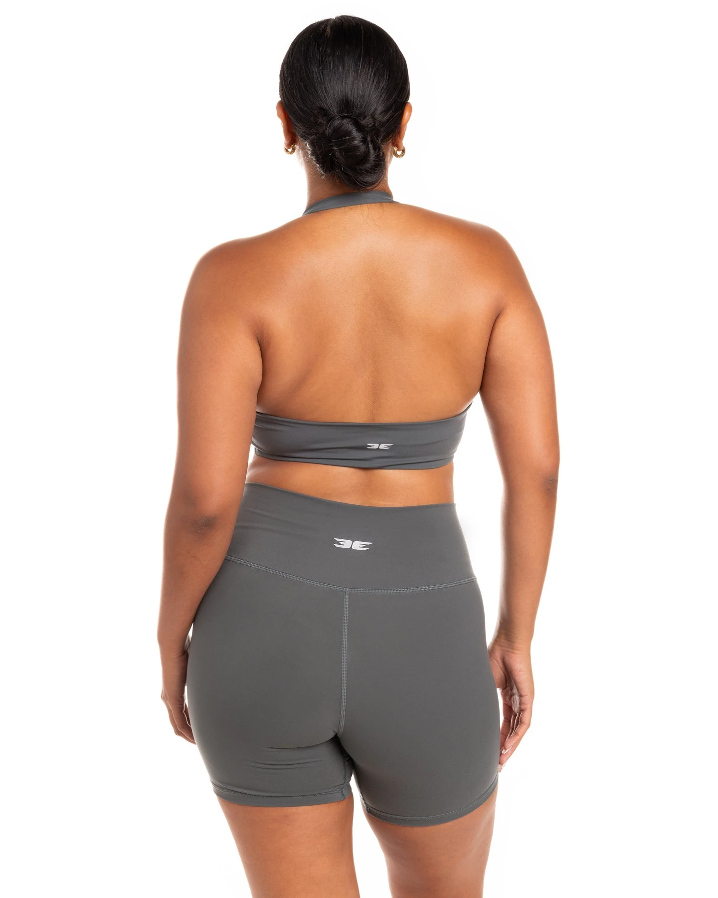 Elite Eleven Halter Scrunch Bra - Cloud Grey 4 Elite Eleven Halter Scrunch Bra - Cloud Grey - Image 2