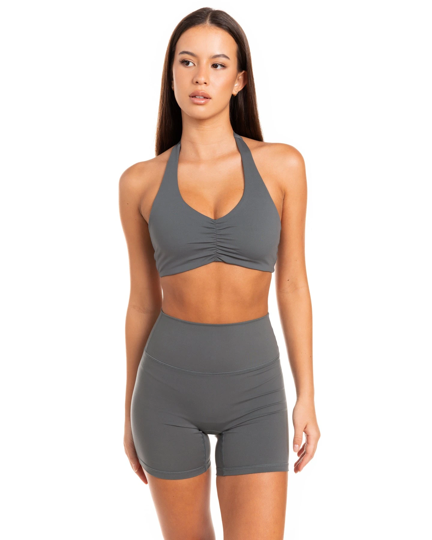 Elite Eleven Halter Scrunch Bra - Cloud Grey 5 Elite Eleven Halter Scrunch Bra - Cloud Grey - Image 3