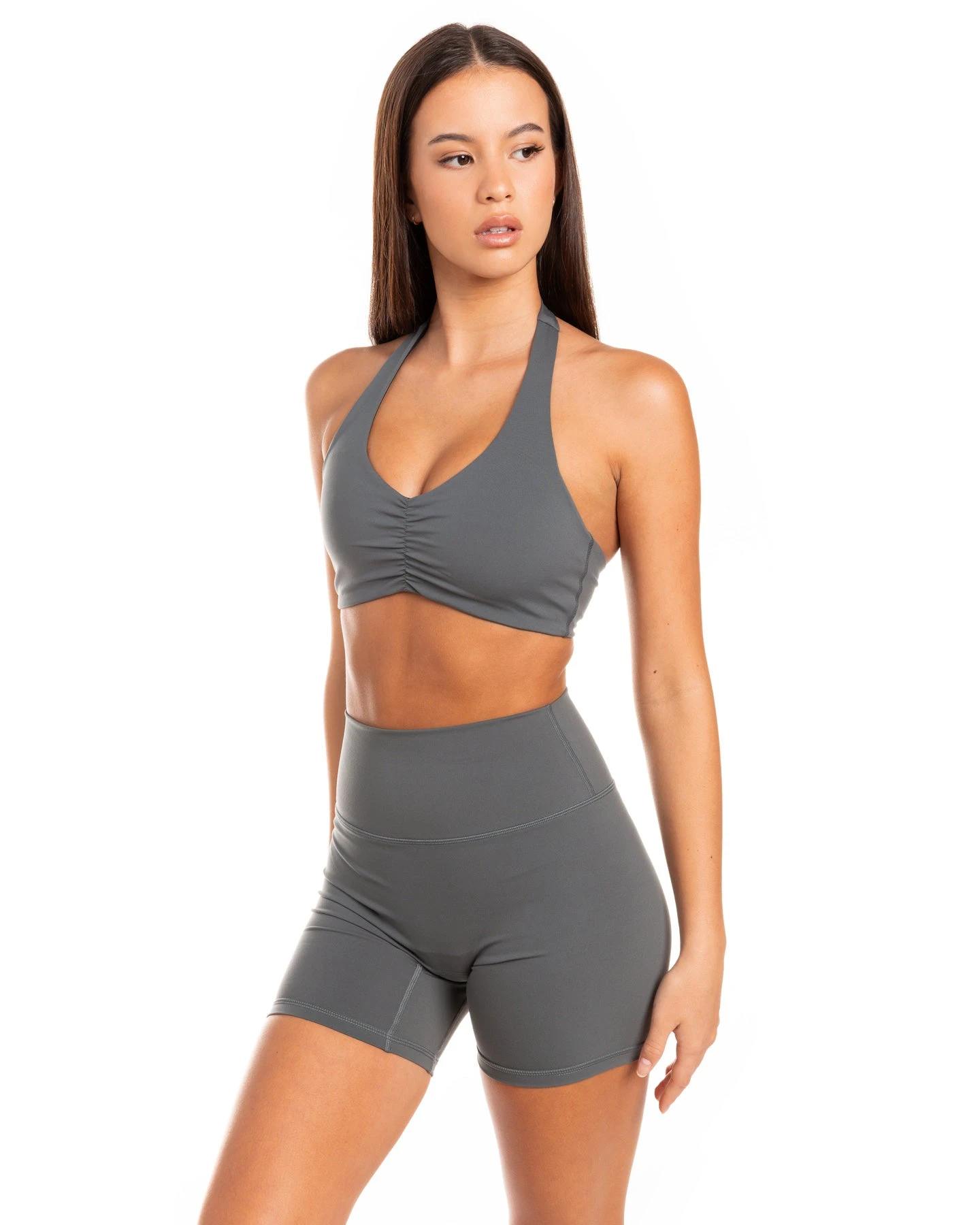 Elite Eleven Halter Scrunch Bra - Cloud Grey 7 Elite Eleven Halter Scrunch Bra - Cloud Grey - Image 5