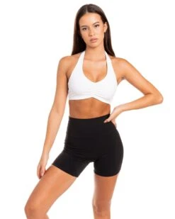 Elite Eleven Halter Scrunch Bra - White