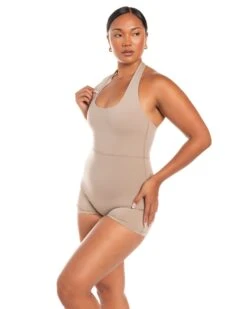 Elite Eleven Halter Unitard - Vintage Khaki -Elite Eleven BIGECOMDAYOCT48587