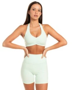 Elite Eleven Halter Scrunch Bra - Soft Jade -Elite Eleven BIGECOMDAYOCT50922