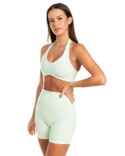 Elite Eleven Halter Scrunch Bra - Soft Jade -Elite Eleven BIGECOMDAYOCT50928