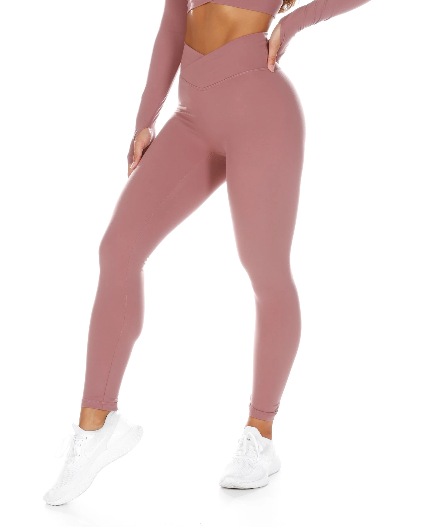 Elite Eleven Cross Over Leggings - Soft Rose 3 Elite Eleven Cross Over Leggings - Soft Rose