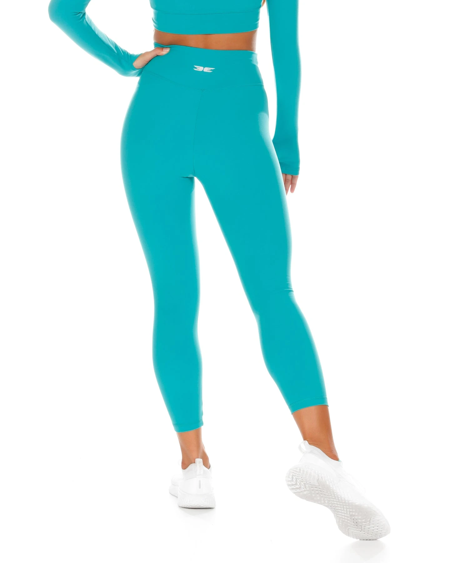 Elite Eleven 7/8 Cross Over Leggings - Teal 6 Elite Eleven 7/8 Cross Over Leggings - Teal - Image 4