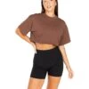 Elite Eleven Women's Classic Cropped Tee - Brown -Elite Eleven ECOMNOV53731