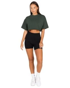 Elite Eleven Women's Classic Cropped Tee - Dark Green -Elite Eleven ECOMNOV54365