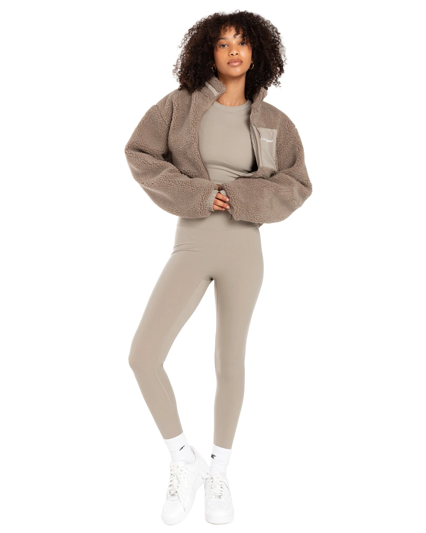 Elite Eleven Registered Teddy Cropped Jacket - Vintage Khaki 5 Elite Eleven Registered Teddy Cropped Jacket - Vintage Khaki - Image 3