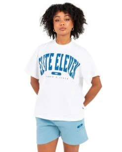 Elite Eleven Women's Track & Field Oversized Tee - White -Elite Eleven EEOCT38707