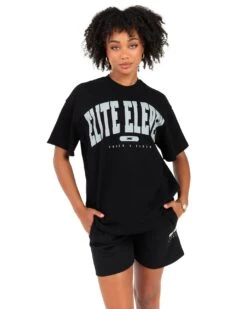 Elite Eleven Women's Track & Field Oversized Tee - Black -Elite Eleven EEOCT39130