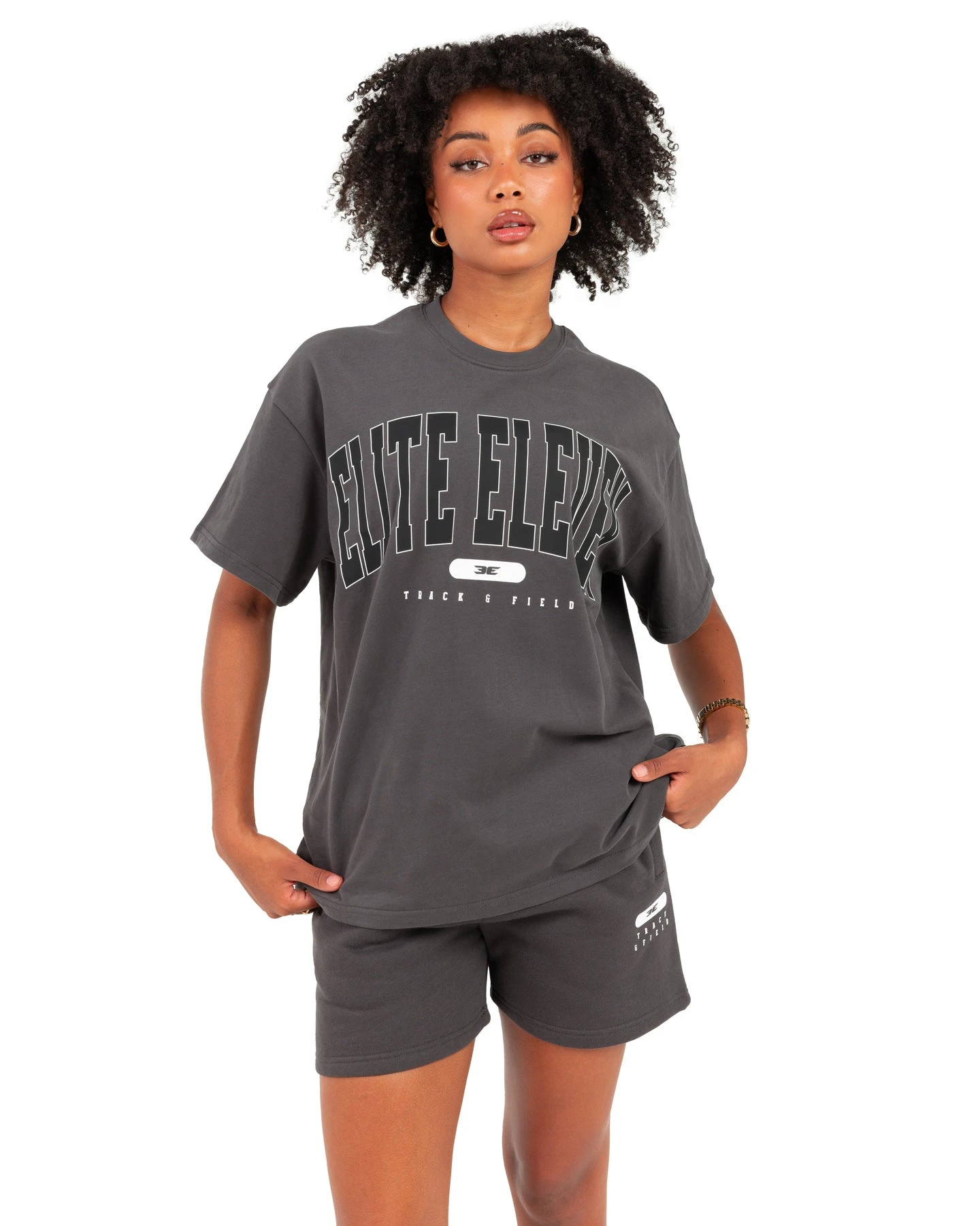 Elite Eleven Women's Track & Field Oversized Tee - Slate 3 Elite Eleven Women's Track & Field Oversized Tee - Slate