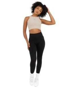 Elite Eleven Cropped Ribbed Singlet - Beige -Elite Eleven EEOCT41792