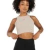 Elite Eleven Cropped Ribbed Singlet - Beige -Elite Eleven EEOCT41812
