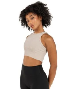 Elite Eleven Cropped Ribbed Singlet - Beige -Elite Eleven EEOCT41821