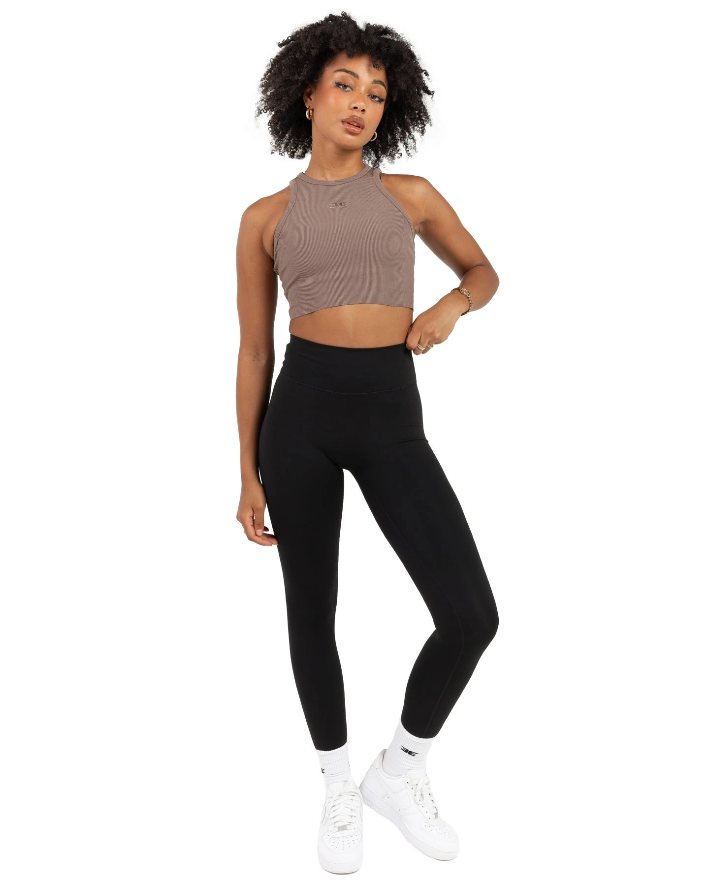 Elite Eleven Cropped Ribbed Singlet - Brown 5 Elite Eleven Cropped Ribbed Singlet - Brown - Image 3