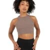 Elite Eleven Cropped Ribbed Singlet - Brown -Elite Eleven EEOCT41893