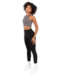 Elite Eleven Cropped Ribbed Singlet - Charcoal -Elite Eleven EEOCT41923