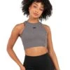 Elite Eleven Cropped Ribbed Singlet - Charcoal -Elite Eleven EEOCT41937