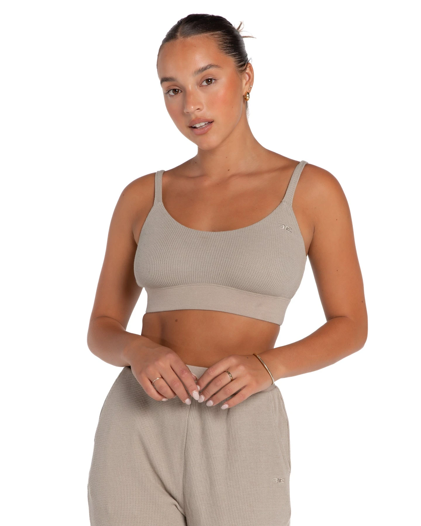 Elite Eleven Waffle Bralette - Light Brown 3 Elite Eleven Waffle Bralette - Light Brown