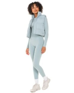 Elite Eleven Cropped Puffer Vest - Sea Foam -Elite Eleven ELITEWINTERCOLLECTIONDAY117516