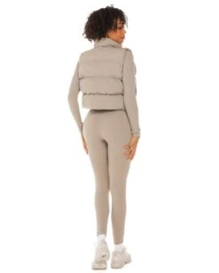 Elite Eleven Cropped Puffer Vest - Vintage Khaki -Elite Eleven ELITEWINTERCOLLECTIONDAY117989