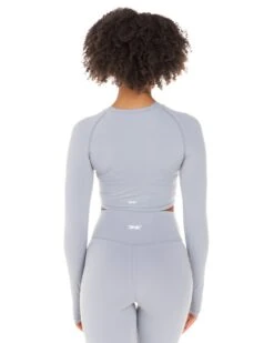 Elite Eleven Aura Crop Long Sleeve - Steel Grey -Elite Eleven ELITEWINTERCOLLECTIONDAY118296