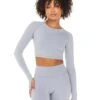 Elite Eleven Aura Crop Long Sleeve - Steel Grey -Elite Eleven ELITEWINTERCOLLECTIONDAY118307