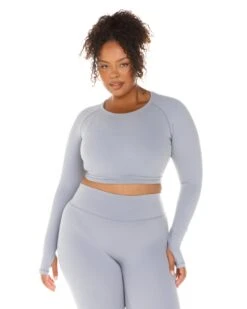 Elite Eleven Aura Crop Long Sleeve - Steel Grey -Elite Eleven ELITEWINTERCOLLECTIONDAY118338