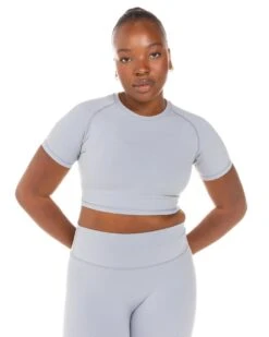 Elite Eleven Aura Crop Tee - Steel Grey -Elite Eleven ELITEWINTERCOLLECTIONDAY118733
