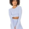 Elite Eleven Aura Crop Long Sleeve - Blue Blizzard -Elite Eleven ELITEWINTERCOLLECTIONDAY119171