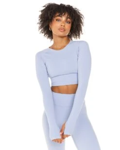 Elite Eleven Aura Crop Long Sleeve - Blue Blizzard