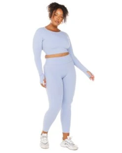 Elite Eleven Aura Crop Long Sleeve - Blue Blizzard -Elite Eleven ELITEWINTERCOLLECTIONDAY119184