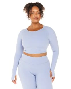 Elite Eleven Aura Crop Long Sleeve - Blue Blizzard -Elite Eleven ELITEWINTERCOLLECTIONDAY119216