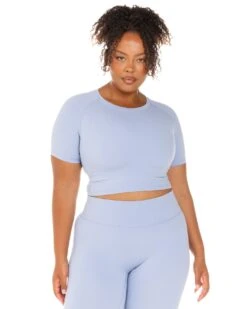 Elite Eleven Aura Crop Tee - Blue Blizzard -Elite Eleven ELITEWINTERCOLLECTIONDAY119391