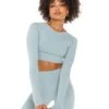 Elite Eleven Aura Crop Long Sleeve - Sea Foam -Elite Eleven ELITEWINTERCOLLECTIONDAY119931