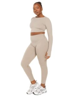 Elite Eleven Aura Crop Long Sleeve - Vintage Khaki -Elite Eleven ELITEWINTERCOLLECTIONDAY120720