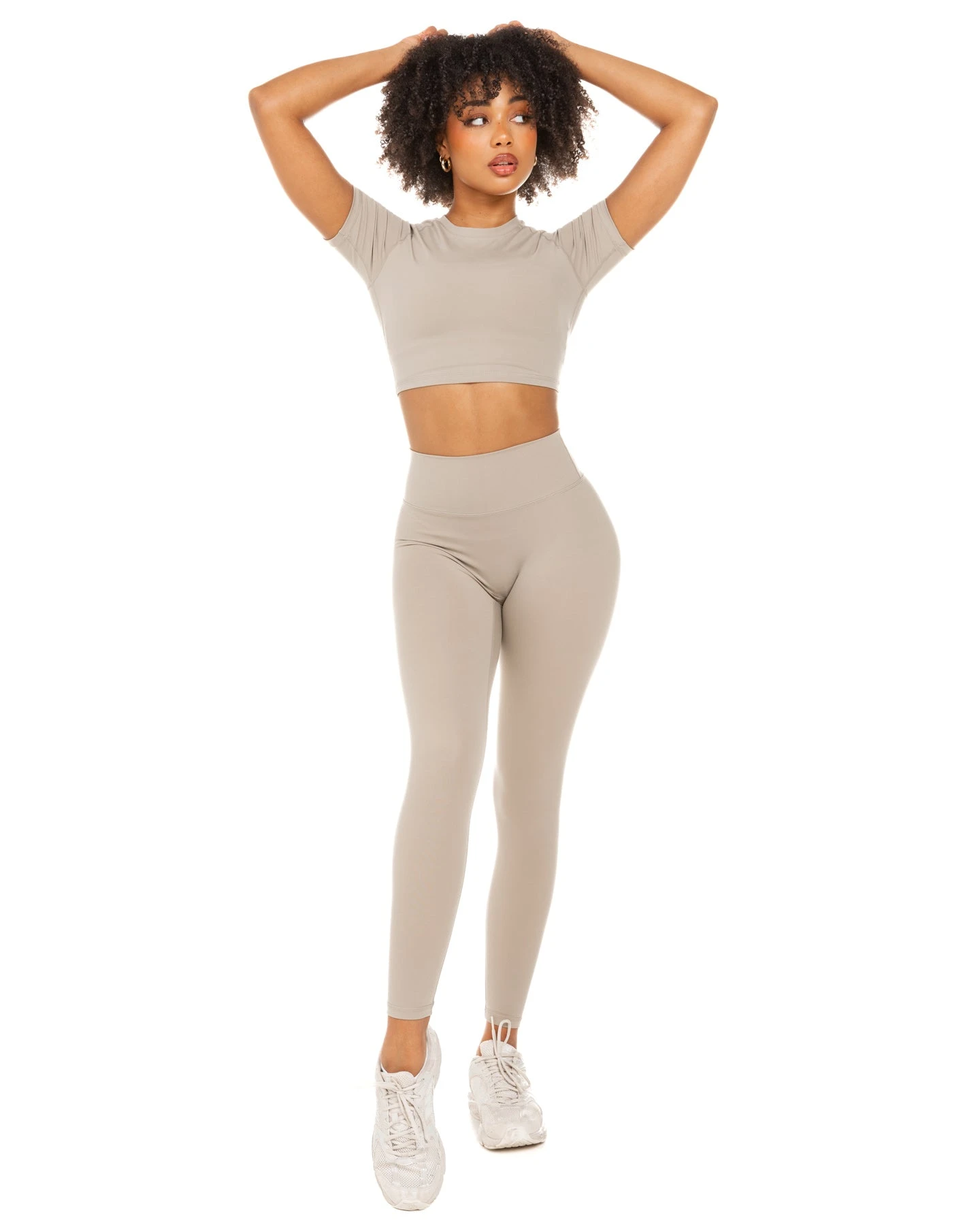 Elite Eleven Aura Crop Tee - Vintage Khaki 4 Elite Eleven Aura Crop Tee - Vintage Khaki - Image 2