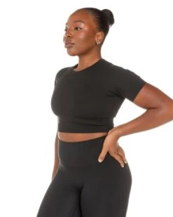 Elite Eleven Aura Crop Tee - Black 12 Elite Eleven Aura Crop Tee - Black -Elite Eleven ELITEWINTERCOLLECTIONDAY122851