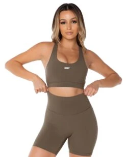 Elite Eleven Aura Scrunch Shorts - Dusty Khaki -Elite Eleven EliteOctEcom2132