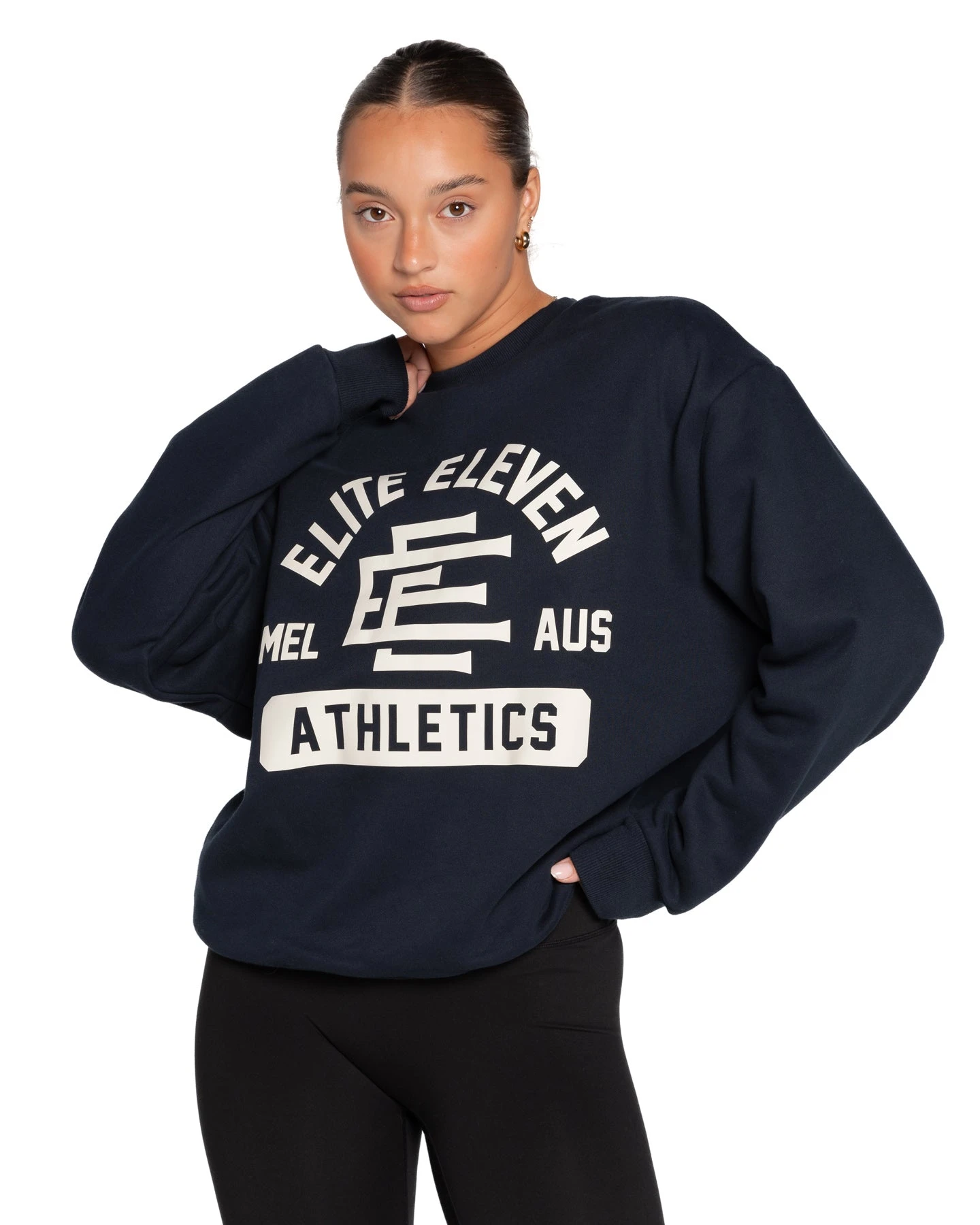 Elite Eleven Athletics Team Crewneck - Navy 4 Elite Eleven Athletics Team Crewneck - Navy - Image 2