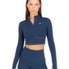 Elite Eleven Auraluxe Crop Long Sleeve - Navy -Elite Eleven JULYECOM BRYLEE31624
