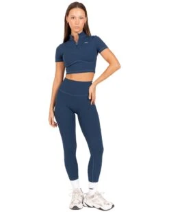 Elite Eleven Auraluxe Crop Tee - Navy -Elite Eleven JULYECOM BRYLEE31646