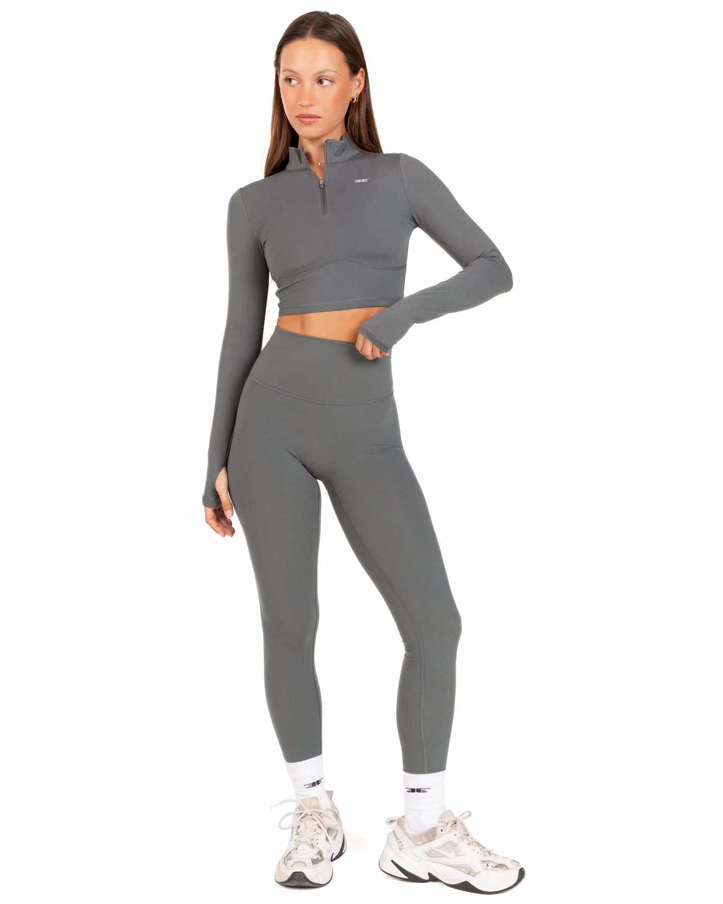 Elite Eleven Auraluxe Crop Long Sleeve - Cloud Grey 4 Elite Eleven Auraluxe Crop Long Sleeve - Cloud Grey - Image 2