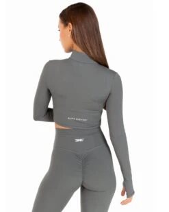 Elite Eleven Auraluxe Crop Long Sleeve - Cloud Grey 9 Elite Eleven Auraluxe Crop Long Sleeve - Cloud Grey -Elite Eleven JULYECOM BRYLEE31823