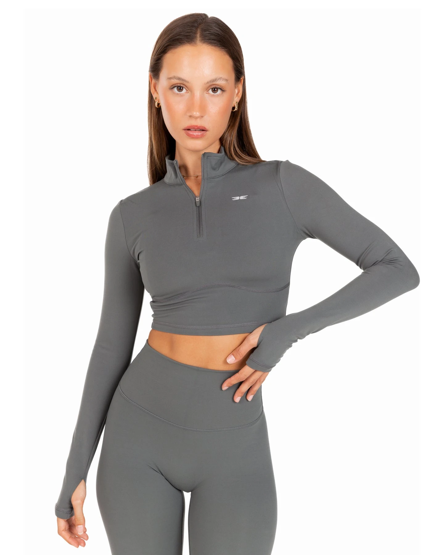 Elite Eleven Auraluxe Crop Long Sleeve - Cloud Grey 3 Elite Eleven Auraluxe Crop Long Sleeve - Cloud Grey