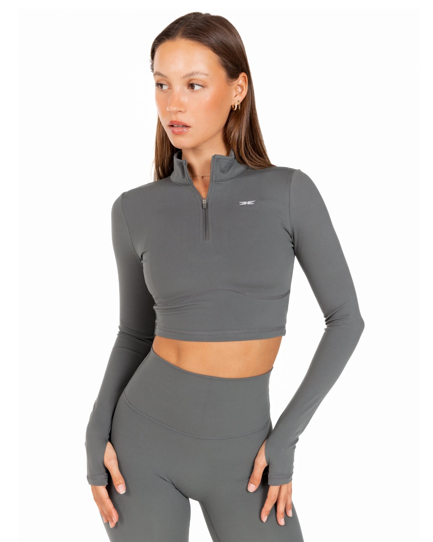 Elite Eleven Auraluxe Crop Long Sleeve - Cloud Grey 5 Elite Eleven Auraluxe Crop Long Sleeve - Cloud Grey - Image 3