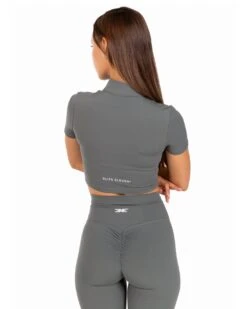 Elite Eleven Auraluxe Crop Tee - Cloud Grey -Elite Eleven JULYECOM BRYLEE31873